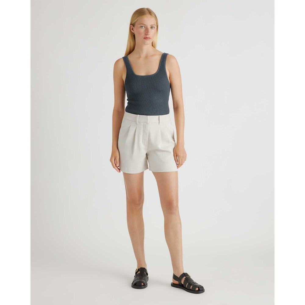Quince women's Stretch Crepe Pleated Shorts size 0 sand NWT sold out online!